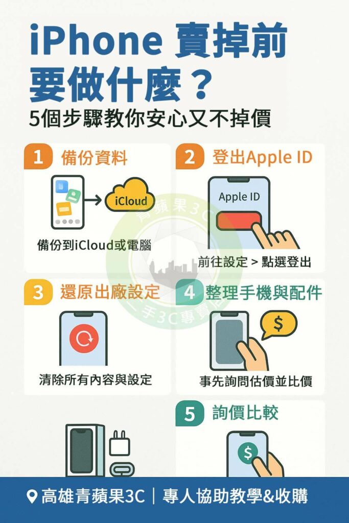 賣掉 iPhone 前你知道該先做什麼嗎?備份資料、登出 Apple ID、恢復原廠設定…這篇文章教你賣機前最重要的 5 步驟,讓回收價格不打折!